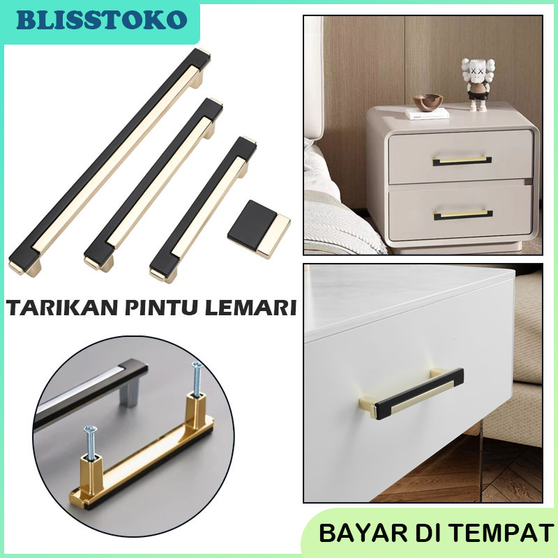 Handle Lemari Handle Emas Hitam Gold Black Tarikan Laci Minimalis Panjang