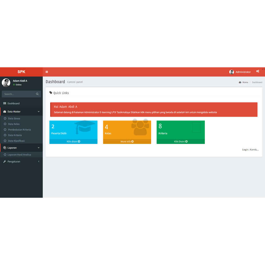 Aplikasi SPK dengan Metode SAW Berbasis Web