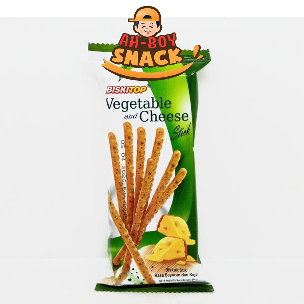 

BISKITOP VEGETABLE AND CHEESE STICK 50 GRAM - [GROSIR 10 PCS] BISKUIT STIK RASA SAYURAN DAN KEJU 50 GRAM - BISKITOP