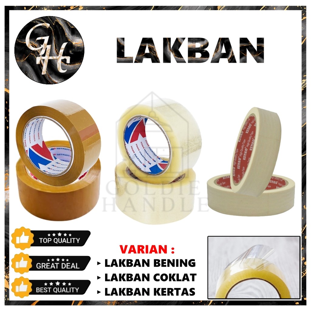 

Lakban Bening Coklat Kertas 45 mm 80 Yard Cortape Kiwi Isolasi Lakban