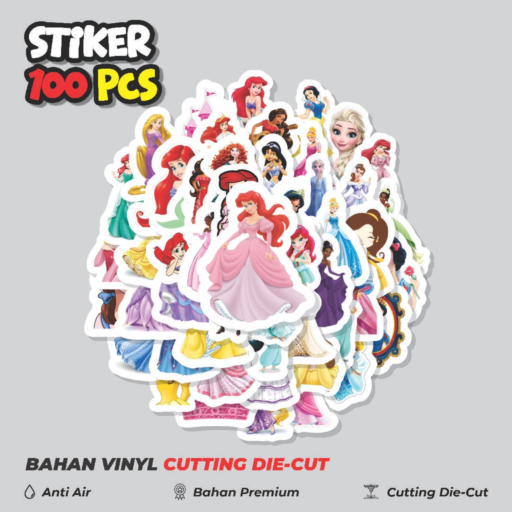 

Terbaru! 50 pcs Stiker Princess Disney Dekorasi Lucu Kreatif untuk Notebook, Skateboard, HP