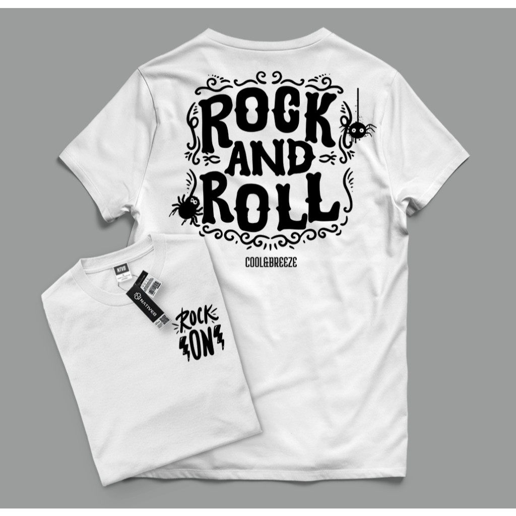 Kaos premium  Rock & Roll bahan combed 24s size S M L XL XXL
