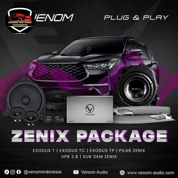 Paket Audio Venom Mobil Zenix /Paket Lengkap / Paket Free Instalasi Kabel/ Free Peredam Venom 4 Pint
