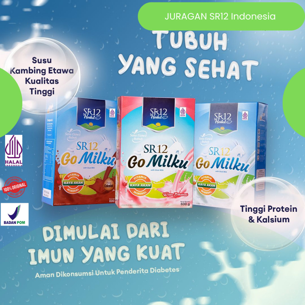 

GOMILKU SR12 600gr Susu Etawa kualitas premium lebih ekonomis dengan packaging lebih besar
