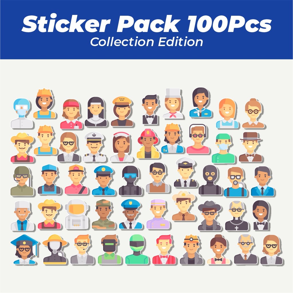 

Hot Stiker Job and Professions Avatar Lucu Anti Air Stikers Berperekat Waterproof Sticker Decal Buat Motor Helm Buku Journal Koper Casing HP Laptop Botol Minum