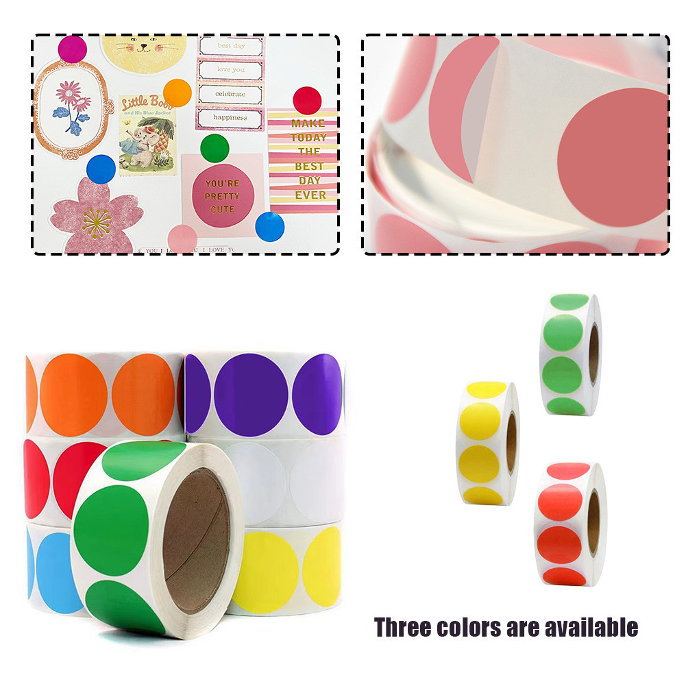 

sticker bulat warna warni dot sticker Bahan Sticker Semicoated label thermal setiker bulat