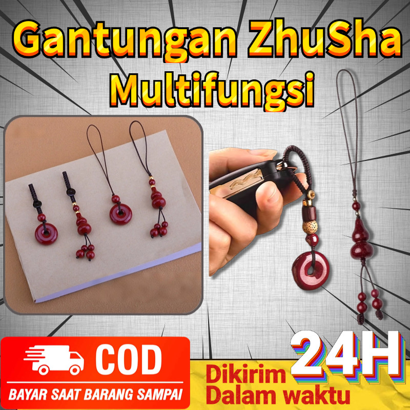 Bisa COD Gantungan Hp unik Batu Cinabar labu feng shui Gantungan Kunci motor keren Lucky