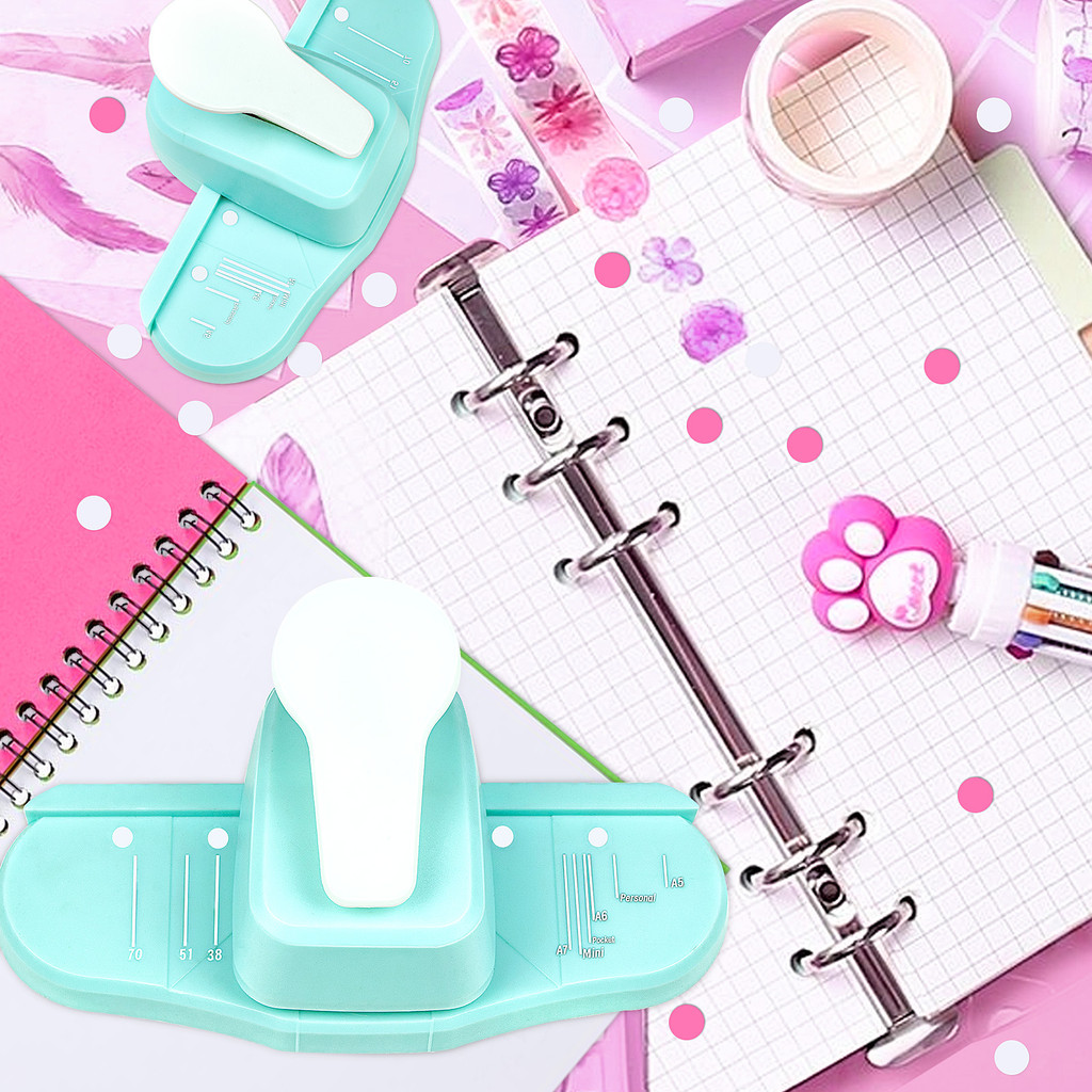 

Binder Planner Puncher 3 2 holes Tab DIY Index Tabs Tag Puncher craft paper cutter Mushroom Border Hole Puncher decor lace edges