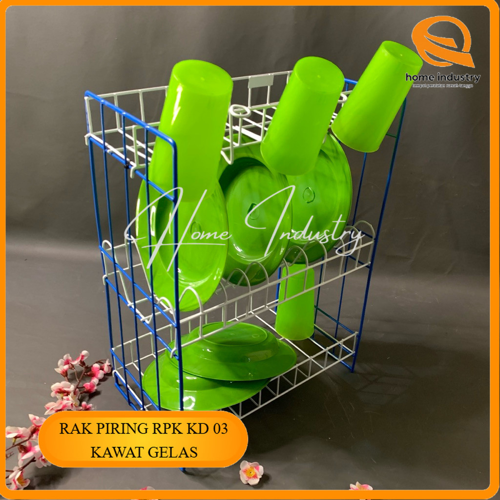 Rak Piring RPK 03 KD KAWAT GELAS Serbaguna/Rak piring susun 3 bongkar pasang/Rak kawat anti kawat/Ra