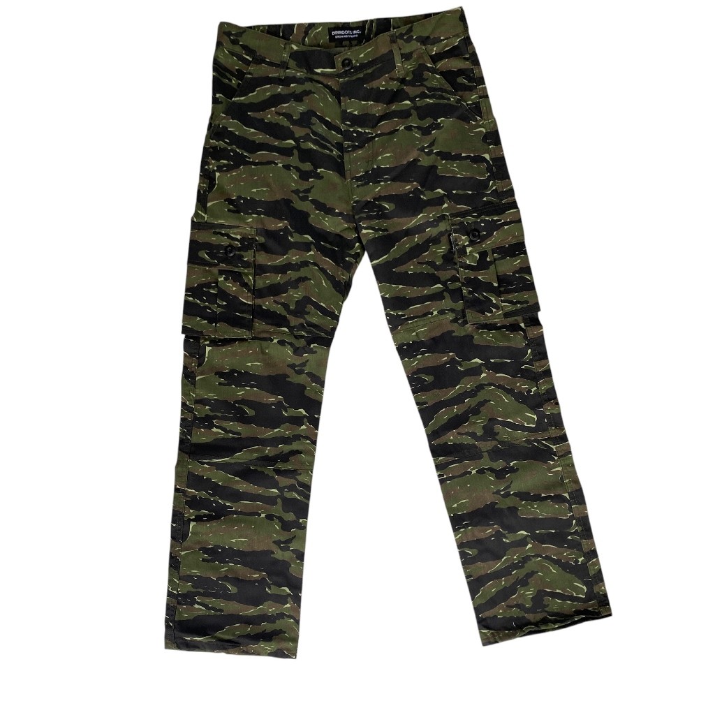 Dryroots Inc Pants Celana Cargo Jungle Straight Fit Tiger Stripe Camo