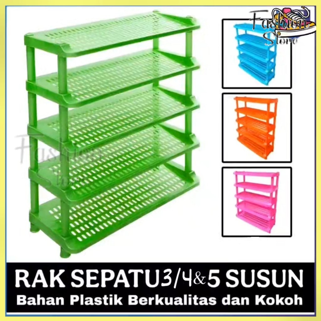 FS Rak Sepatu Miring Cellica Salina 3 SUSUN 4  SUSUN 5 Susun / Rak Sepatu Plastik Susun 5