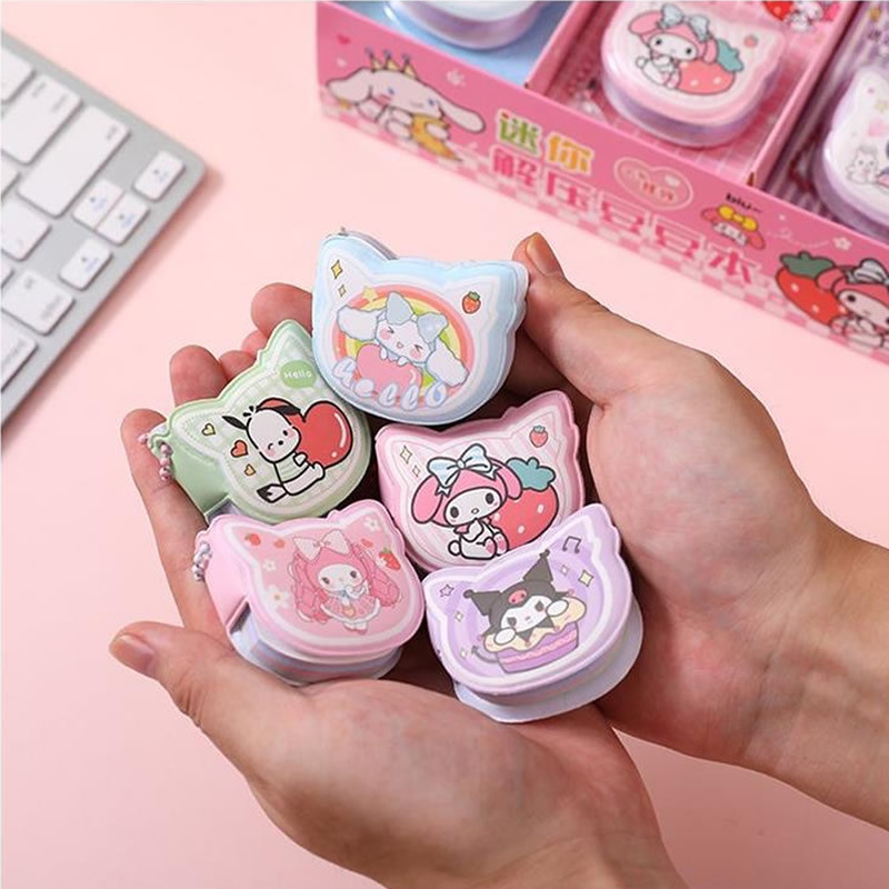 

Cartoon Sanrio Decompression MINI Note book Hello Kitty Kuromi Cinnamoroll Cute Pendant Pocket Book Fun Student Stationery Gift