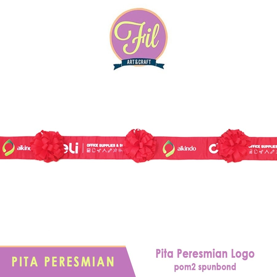 

Pita Peresmian / Pita Logo / Gunting Pita / Grand Opening / Pom Spunbond Kain Merah
