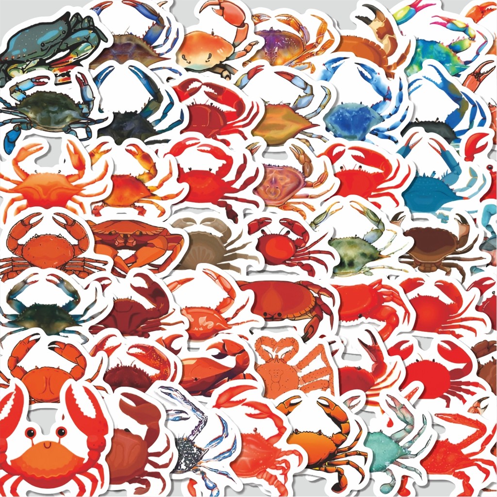 

Stiker Cutting Pack Stiker Crab Series [Kepiting] Isi 100Pcs Series Aesthetic Lucu Keren Untuk Koper Bahan Vynil
