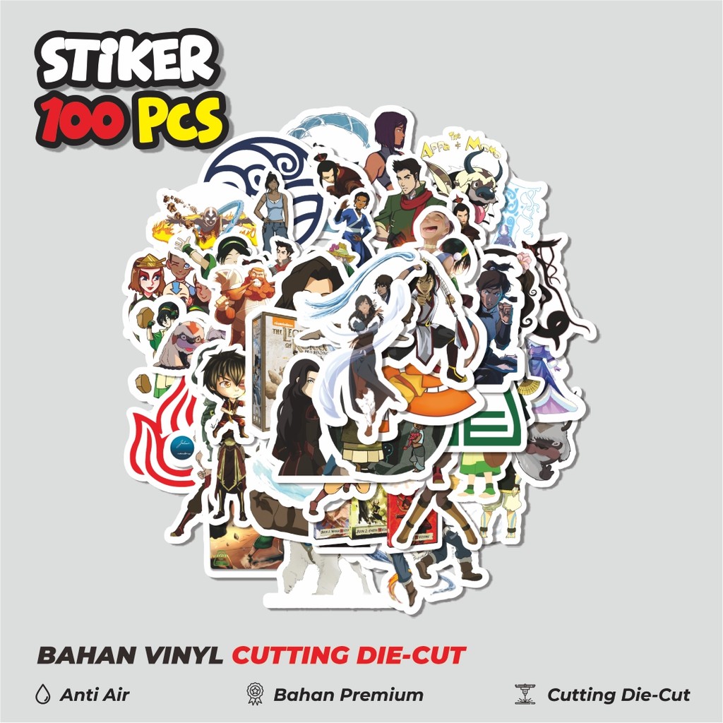 

Terbaru! 50 pcs Stiker Nickelodeon Series Avatar Bender Character Mix 6 Dekorasi Lucu Kreatif untuk Notebook, Skateboard, HP
