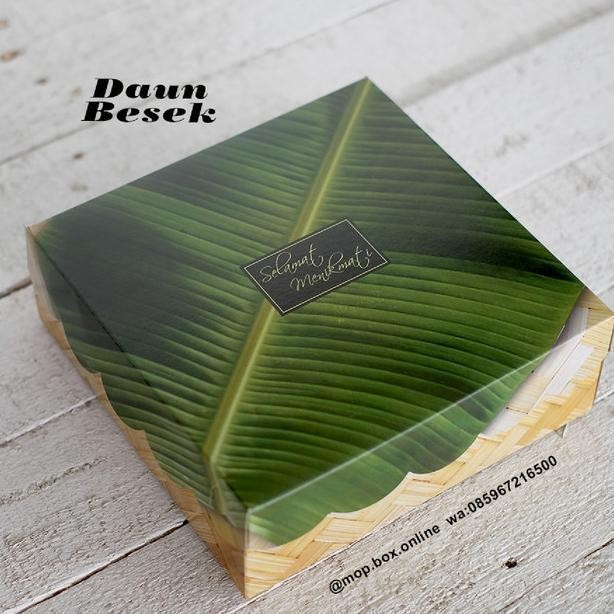 bt 50pcs dus nasi r10k daun besek kotak nasi 20x20 box nasi - 50 Mika 20x20
