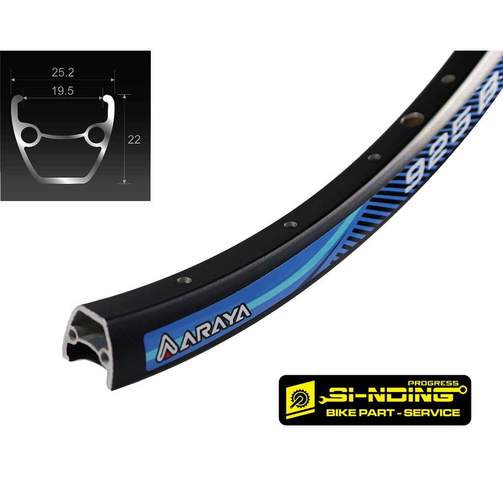 Velg Rims Sepeda MTB Araya 925 B 26 Inch Lubang 32 Hole 925B Double Wall Etrto 559 Alloy