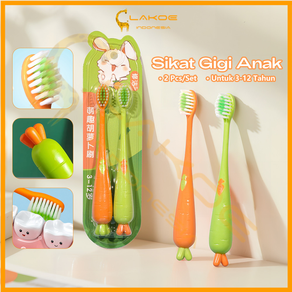 Lakoe 2 Pcs/Set Sikat Gigi Bayi Tooth Brush Anak Training Sikat Gigi Lembut