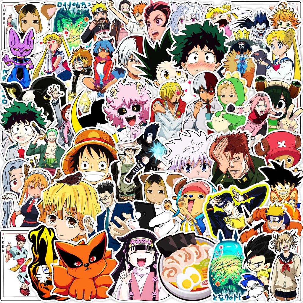 

50pcs Manga Compilations Cartoon Graffiti Stickers Suitcase Laptop Waterproof Sticker Decoration