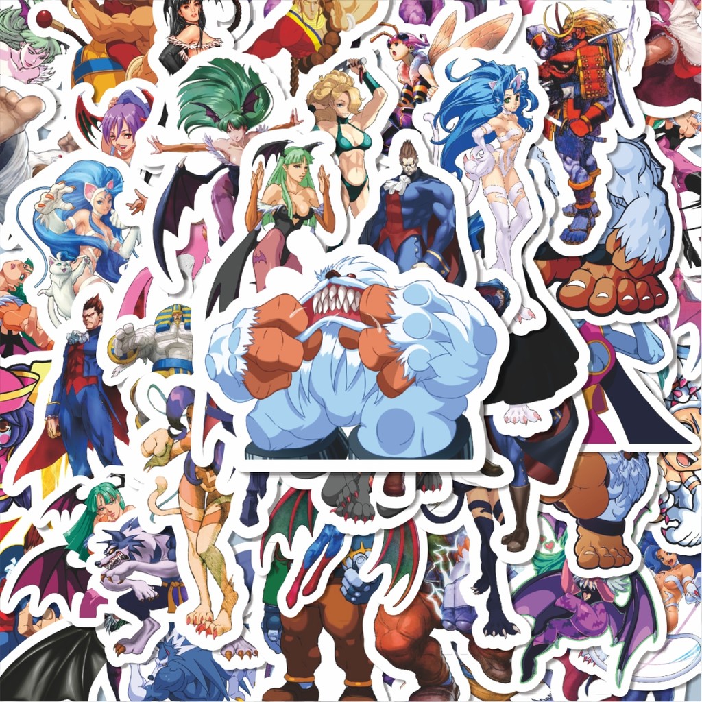 

100PCS Lucu Stiker Video Game Series Darkstalker Character Mix Stiker Aesthetic Stiker Anti Air Stikers Berperekat Waterproof sticker decal buat Motor Helm Buku Journal Koper Casing HP Laptop Botol Minum Hadiah anak