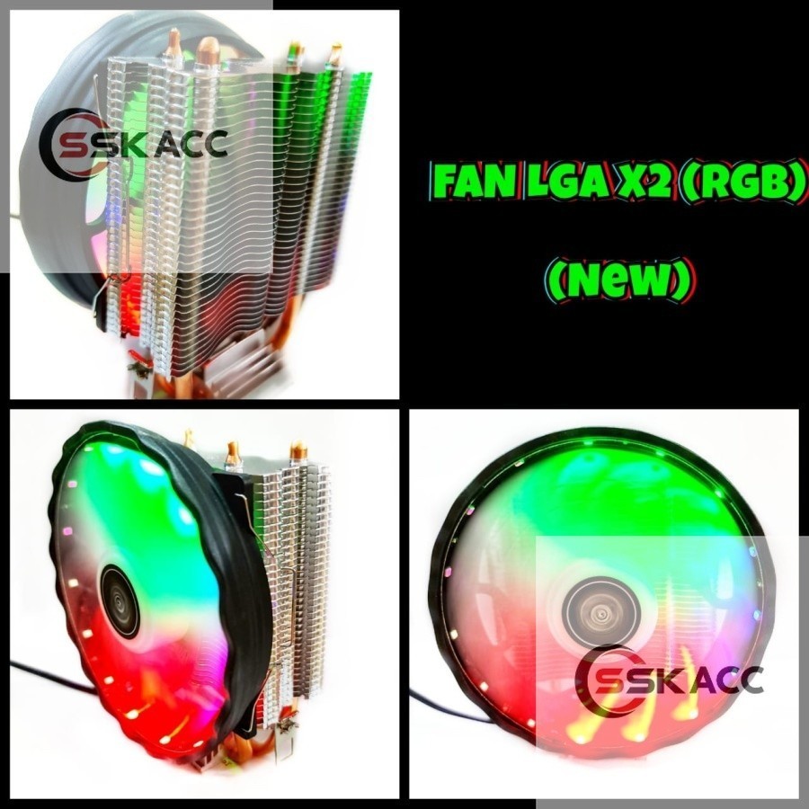 Fan Processor LGA X2 RGB Combo AMD Intel / Kipas Heatsink Prosesor