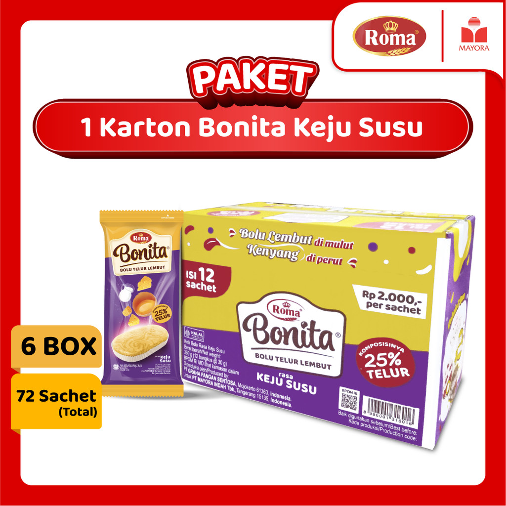

Paket 1 Karton Roma Bonita Keju Susu