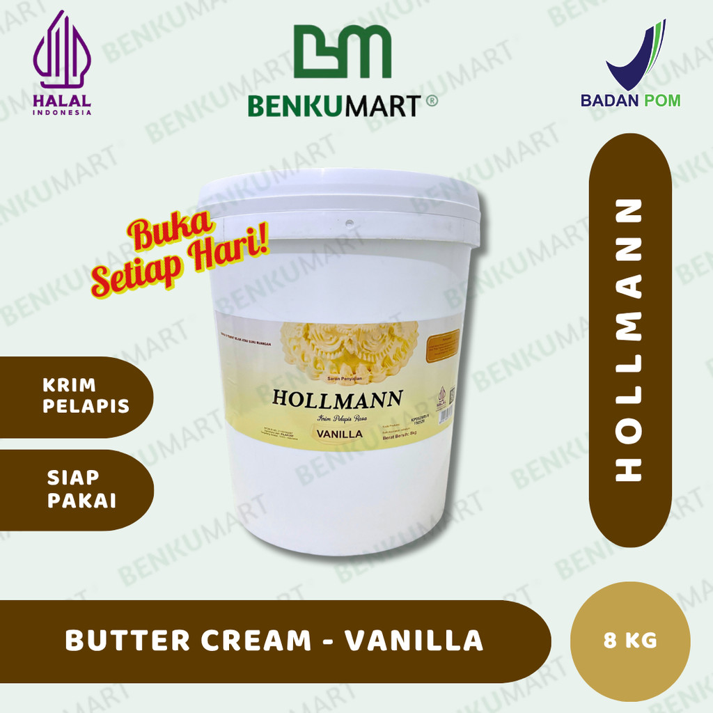 

Hollmann Butter Cream Vanilla 8 kg | Hollman Buttercream Vanila