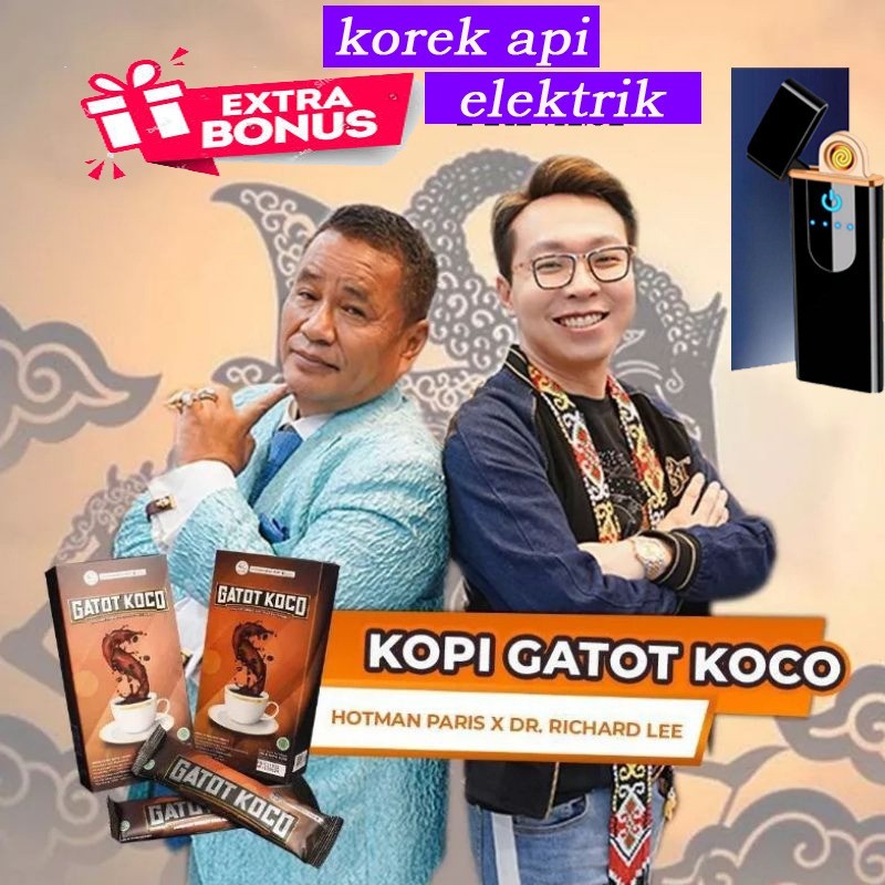 

PRODUK TERBARU Kopi Gatot Koco 1 Box isi 5 Sachet ( FREE BONUS ) BPOM by dR. Richard Lee