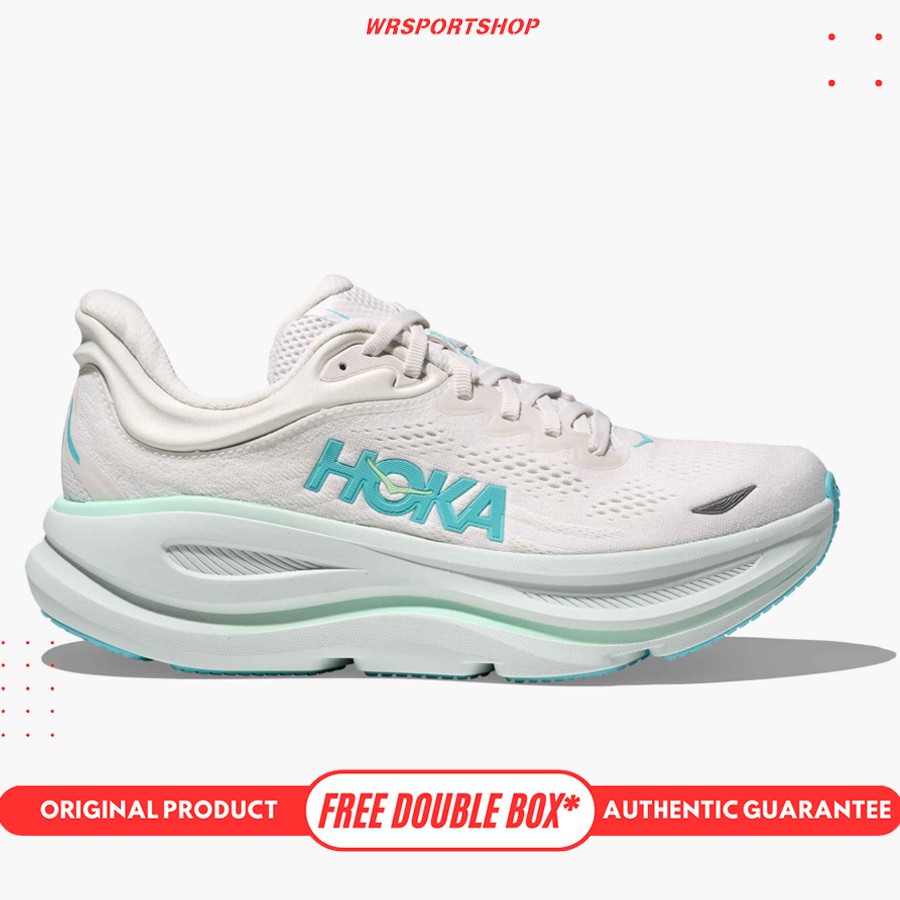 Hoka Bondi 9 Men's Running Shoes - White / Hoka Blue