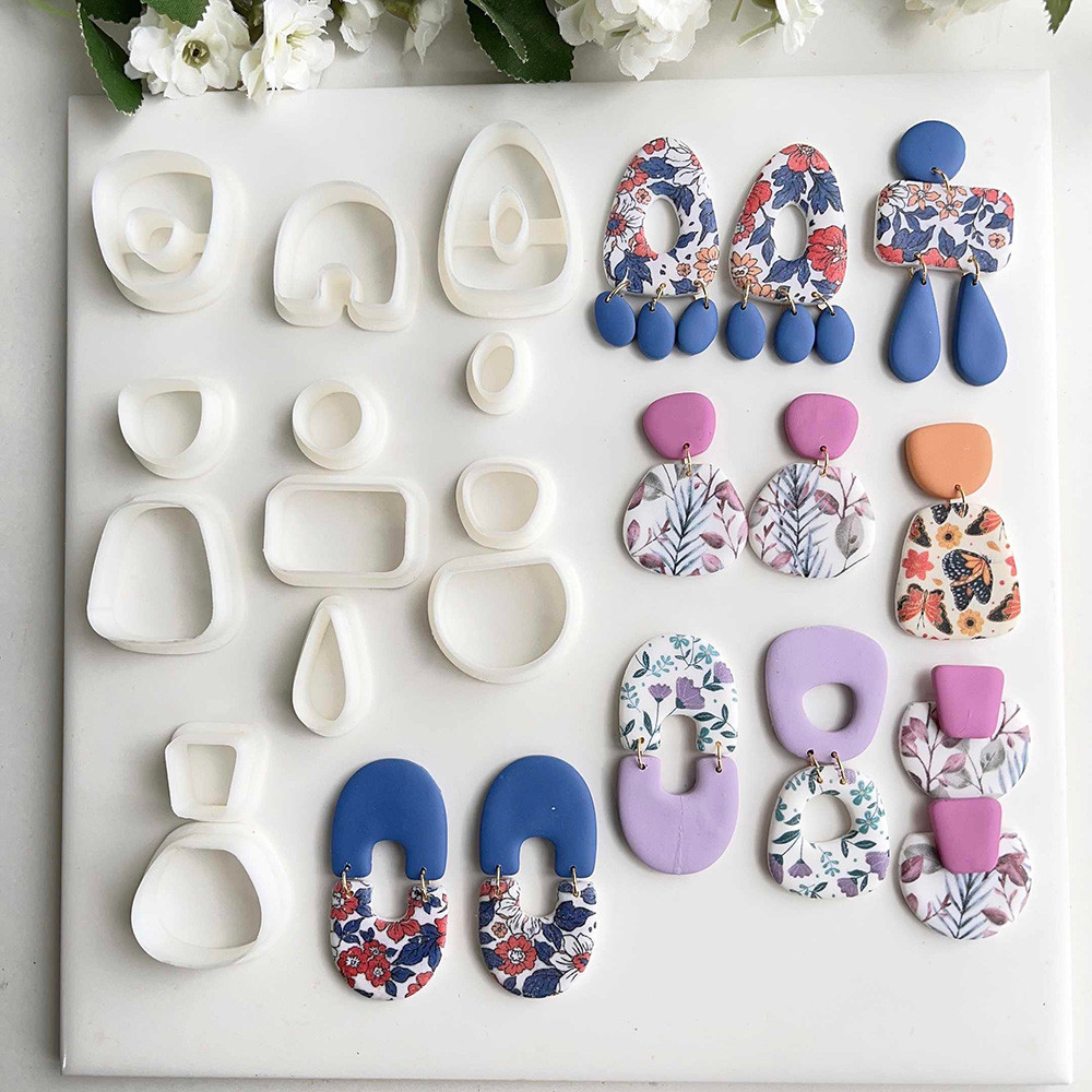 

Irregular Geometry Polymer Clay Mold Arch Shaped Handmade Soft Clay Earring Jewelry Cutting Tools