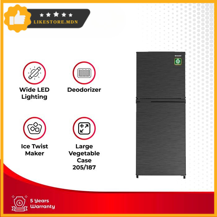 Sharp Kulkas 2 Pintu SJ-236MN-HS SJ236MNHS Kirei Series