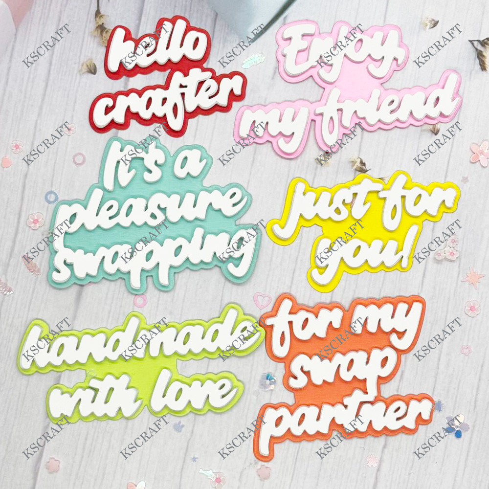 

KSCRAFT Swap Sentiment Shadow Words Cutting Dies Stencils for DIY Scrapbooking Decorative Embossing DIY Paper Cards