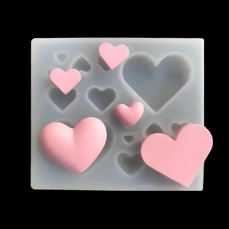 

Heart Shape Silicone Molds DIY Jewelry Charms Tool Mini Puffy Heart Pendant Soap Candle Mold Decoration Tools