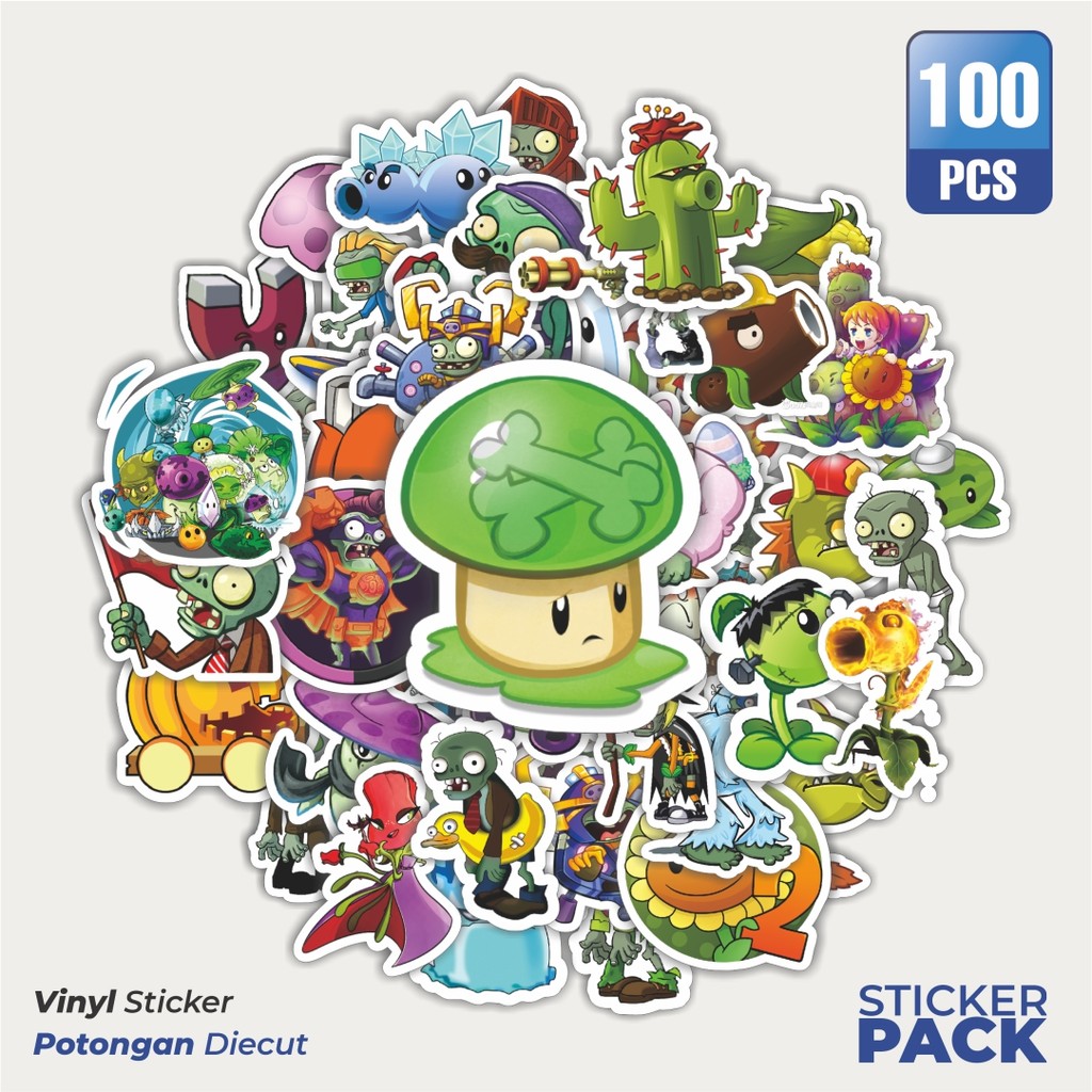 

Super Hemat! 100 PCS Stiker Game Series PLANT vs ZOMBIE Character Mix 6 Waterproof Aesthetic- Untuk Laptop, Motor, dan Hem - Paper Stationery Pack