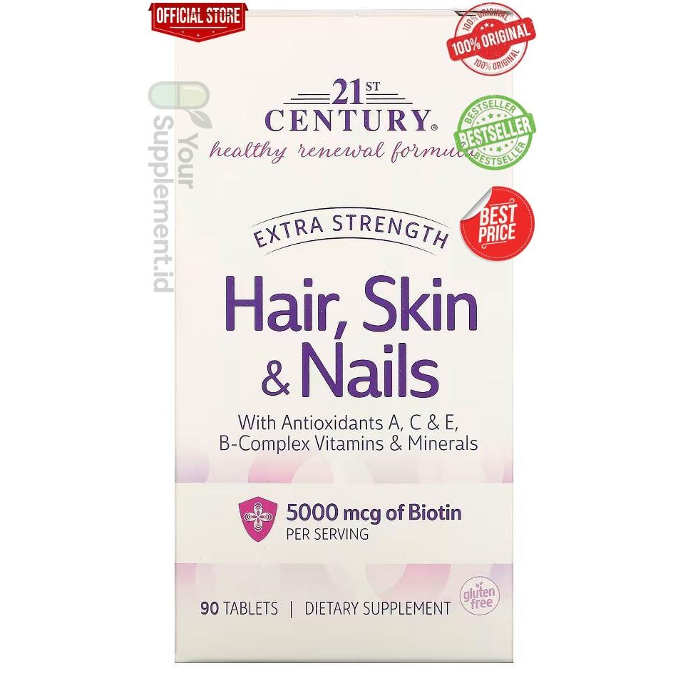 21st Century Extra Strength Hair Skin & Nails Biotin beauty USA