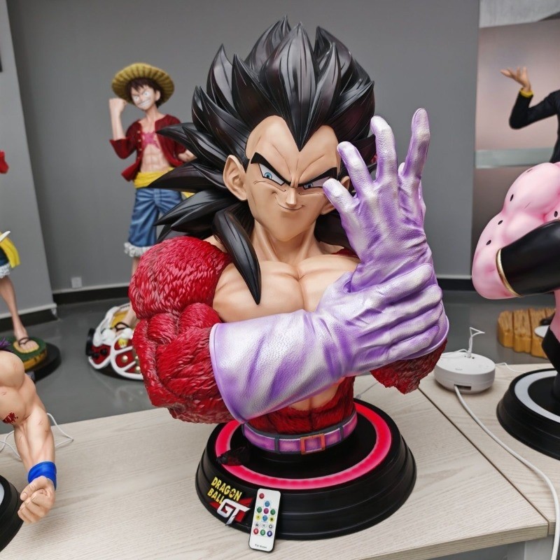 1/1 Dragon Ball Z Series 88cm Super Four Vegeta Bust GK Figure Statue Emit Light Goku Anime Figurine