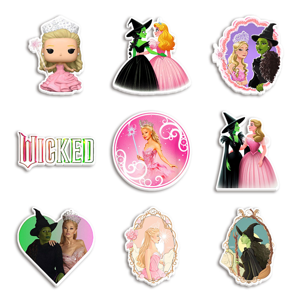 

Disney Wicked Glinda and Elphaba Planar Resin Flatback Acrylic Custom For Craft Supplies DIY Hair Material 10 Pcs /Lot