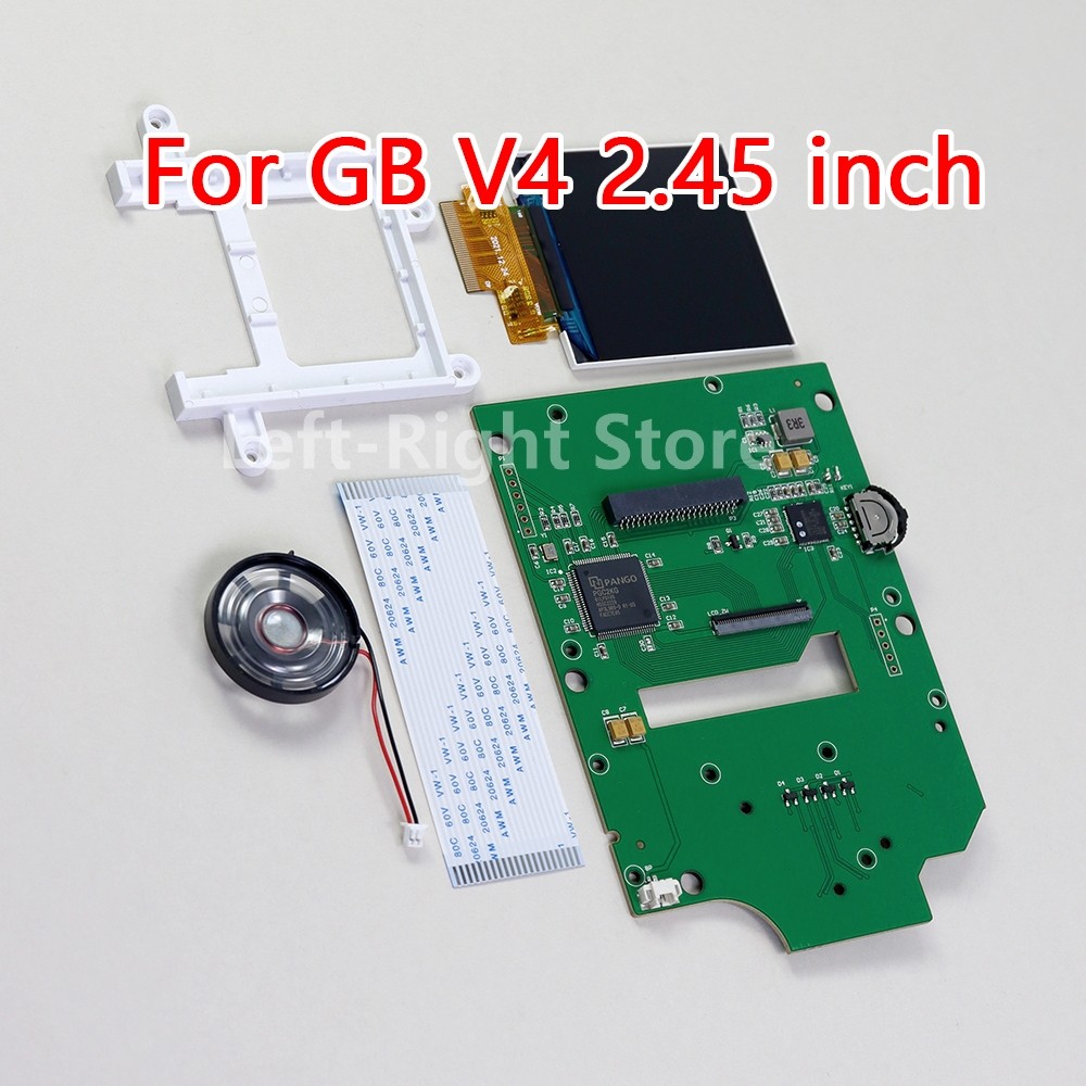 1set 2.45 Inch IPS Screen With Ribbon Cable Parts For GB V4 DMG IPS LCD Screen Kits Bracket For Game