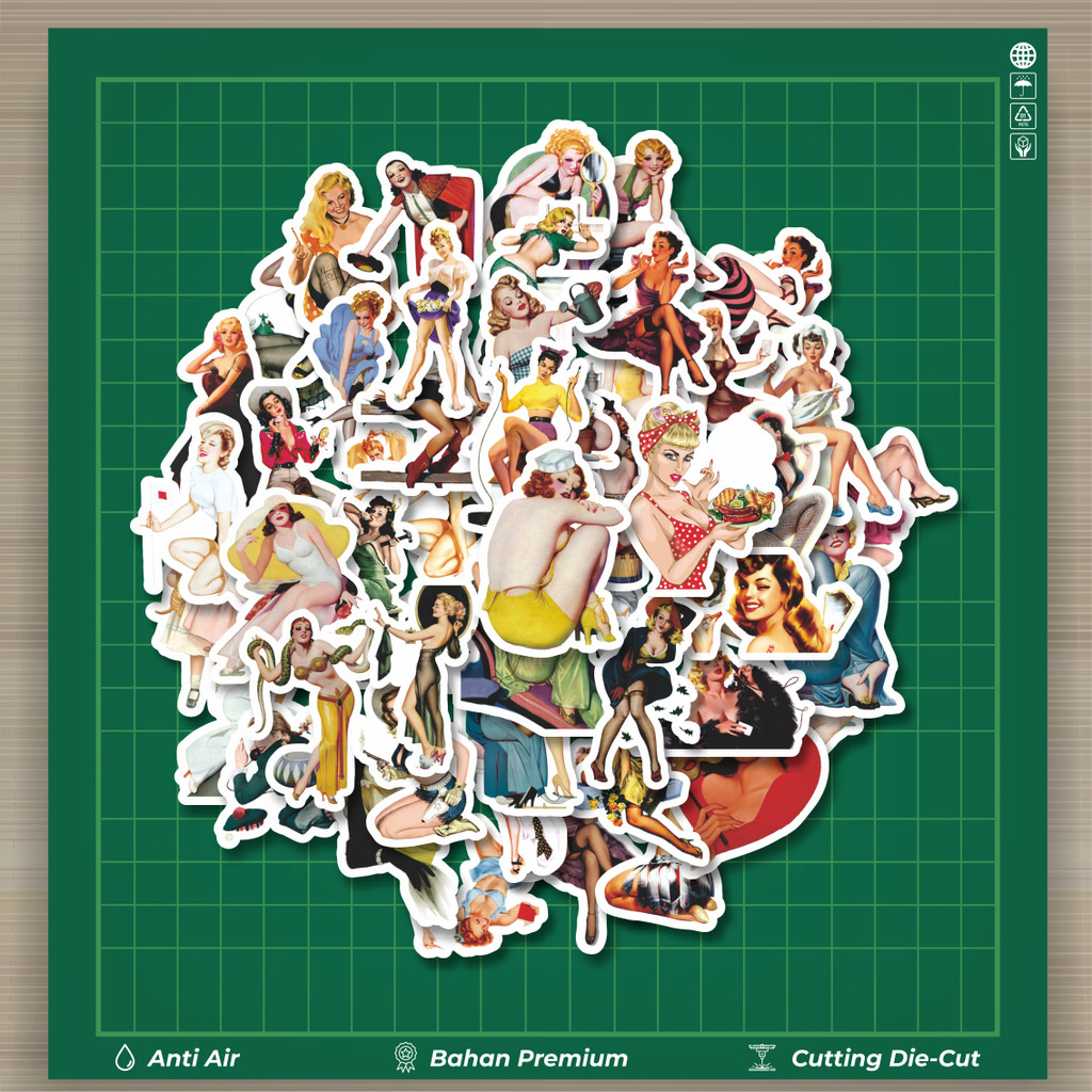 

HOT 50 PCS STIKER Fashion Series Classic Vintage Girls V2 [Seri Mode Klasik Vintage Gadis] Fashion Cars Decal Dingin Kartu Album Custom Vinyl Anti Air- Sticker Aesthetic Buku Journal Koper Casing HP Tablet Laptop Helm Motor Botol Minum