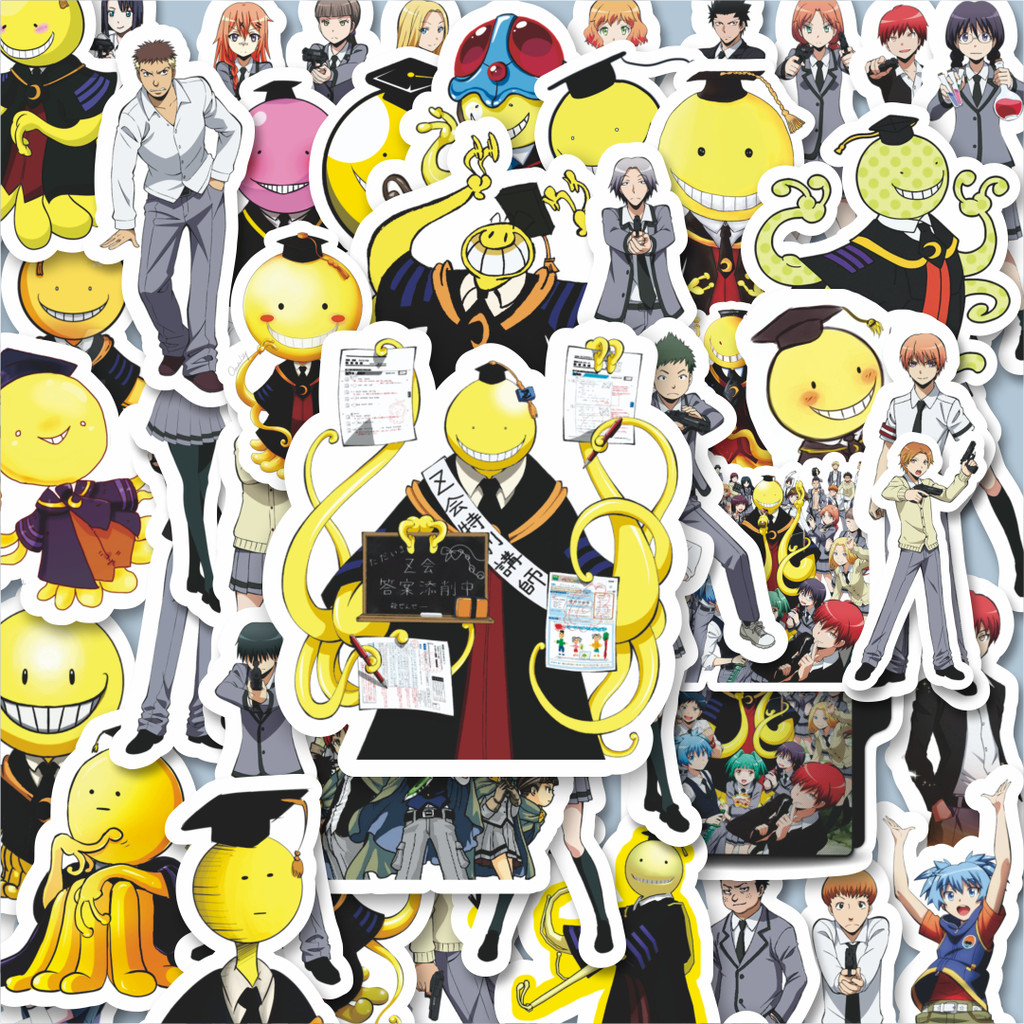 

100PCS Lucu Stiker Anime Series Assasination Classroom Character Mix 1 Stiker Aesthetic Stiker Anti Air Stikers Berperekat Waterproof sticker decal buat Motor Helm Buku Journal Koper Casing HP Laptop Botol Minum Hadiah anak