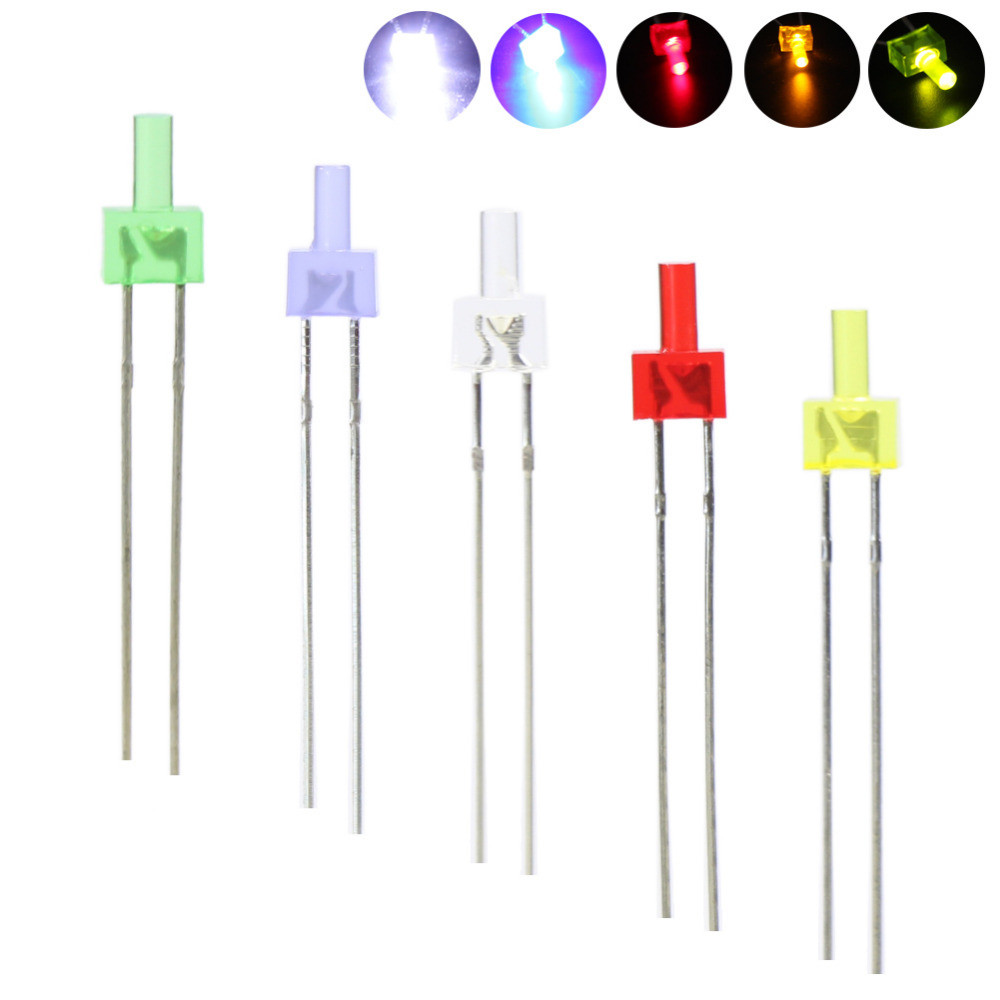 

LED2 100pcs 2mm Mini LEDs Mixed Colors & Free Resistors