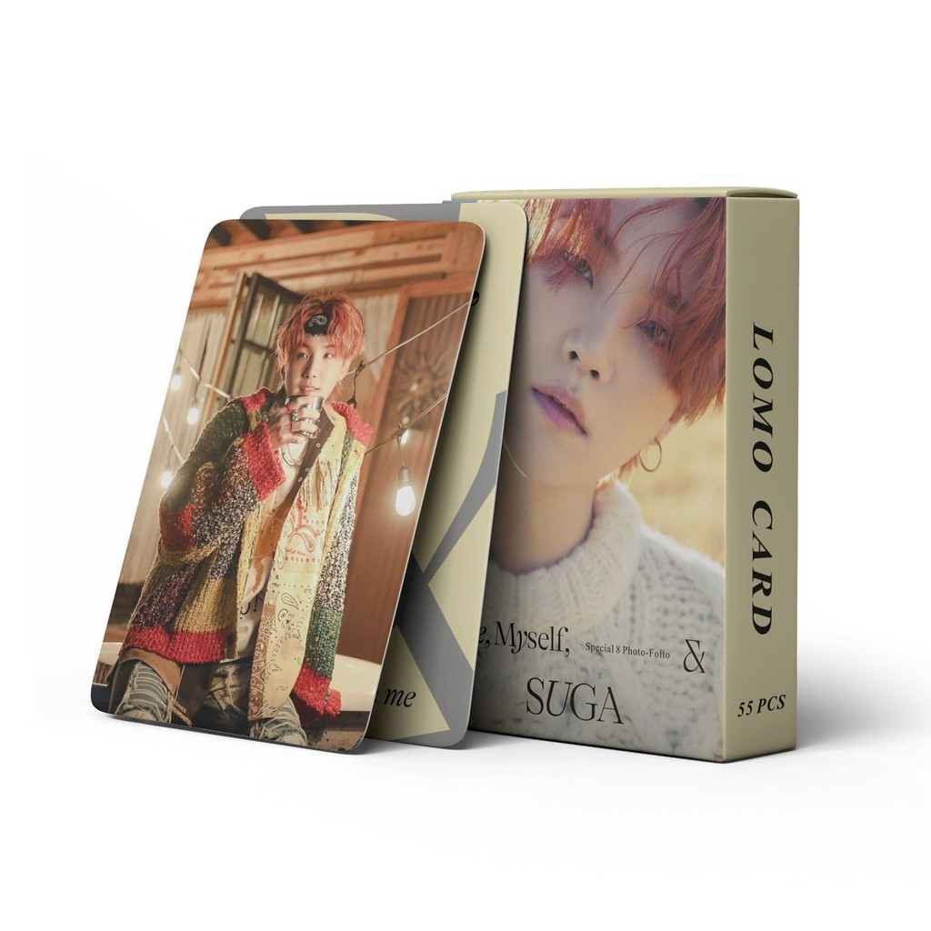 

55 Pcs in Stock Suga Agust D Wholly or Whole Me Lomo Celebrity Fan Collection Card Postcard Photo Card LOMO Card Gift