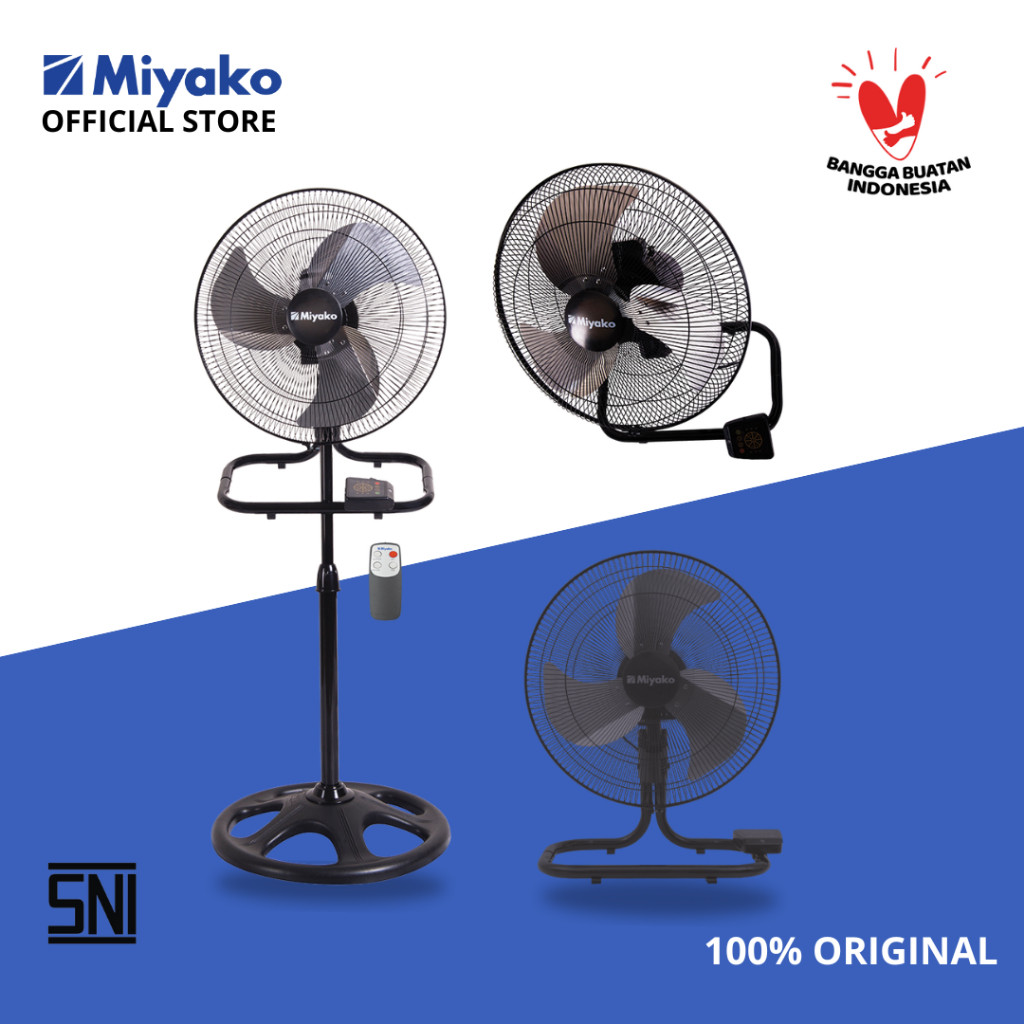 Kipas Angin Miyako KST18RC - Kipas Angin 3 in 1 Dinding Meja Berdiri -  remote - 18 Inch- BISA COD
