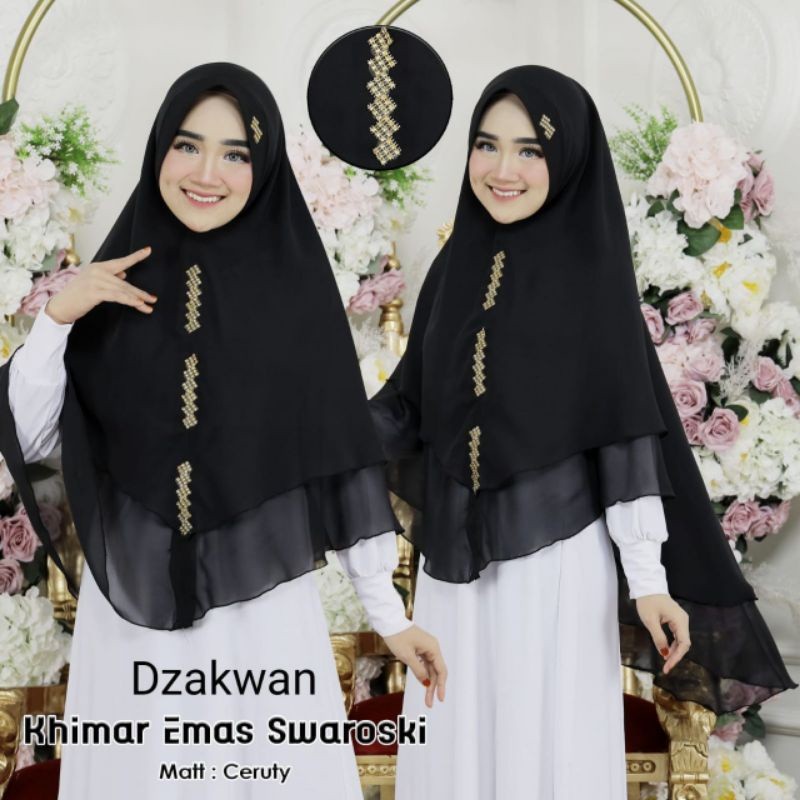 Khimar 2 Layer Jumbo Ceruty/Hijab Syari Ceruty 2 Layer Payet Swarosky /Jilbab 2 Layer Jumbo Ceruty