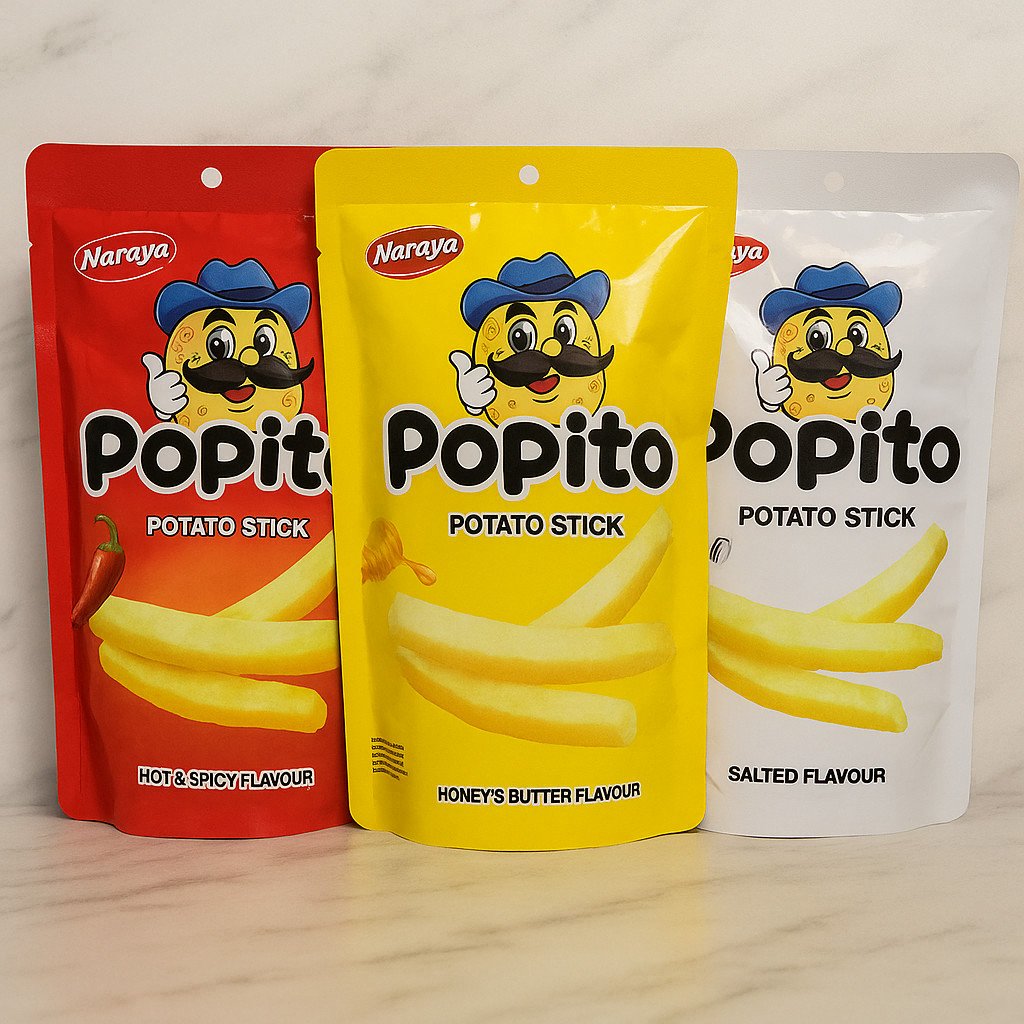 

NARAYA POPITO Potato Stick Snack Kentang Rasa Honey Butter Hot Spicy Salted 100g
