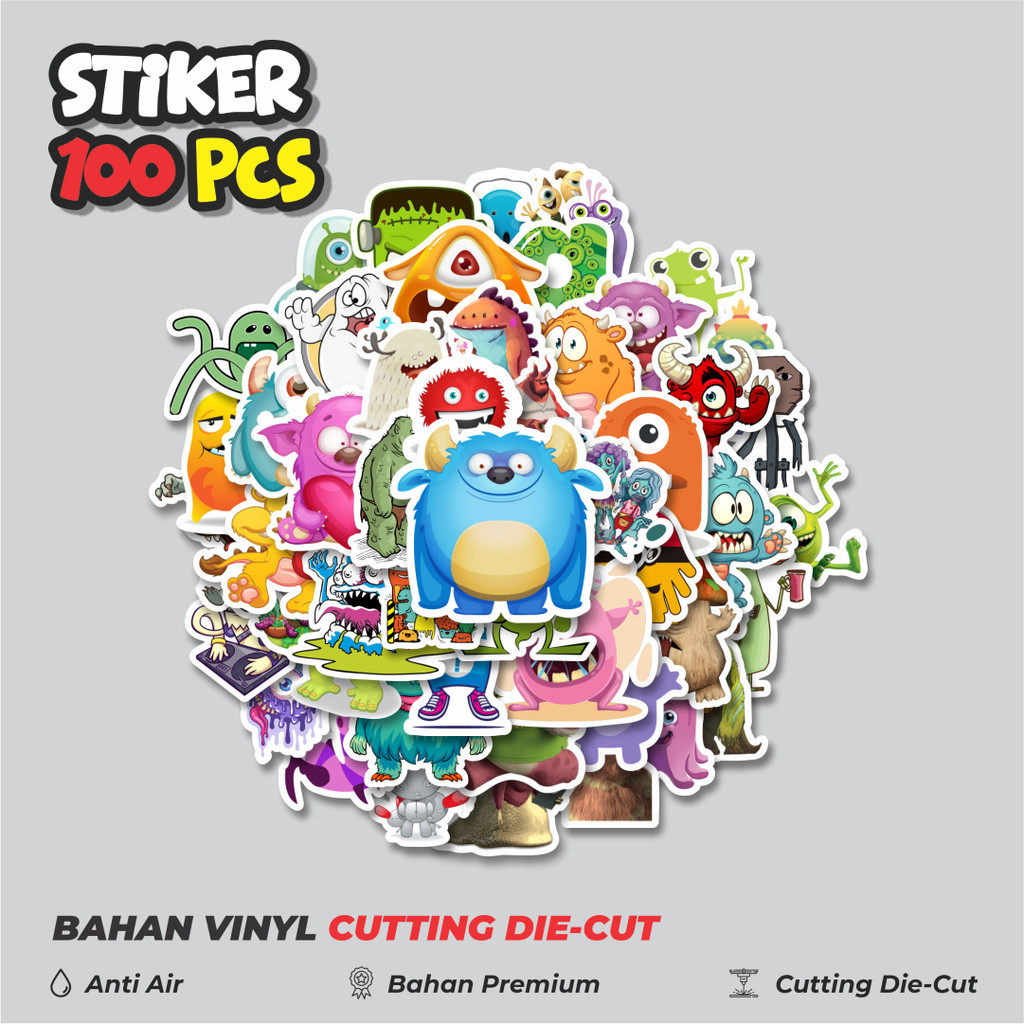 

Terbaru! 50 pcs Stiker Monster Art Illustration Karakter Mix Dekorasi Lucu Kreatif untuk Notebook, Skateboard, HP