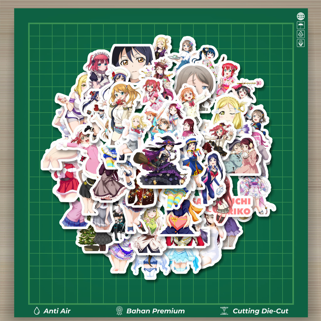 

HOT 50 PCS STIKER Stiker Anime Series Love Live Character Mix 5 Stiker Fashion Cars Decal Dingin Kartu Album Custom Vinyl Anti Air- Sticker Aesthetic Buku Journal Koper Casing HP Tablet Laptop Helm Motor Botol Minum