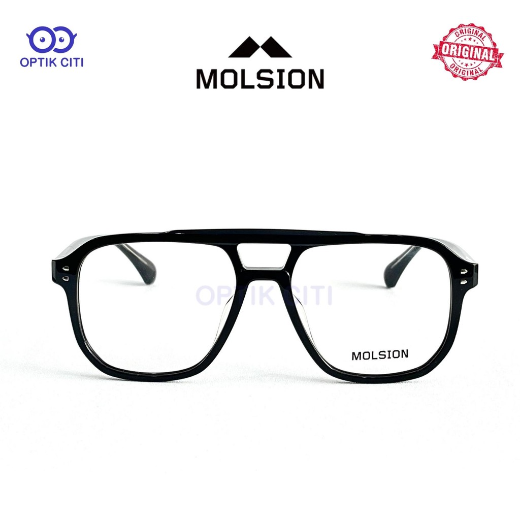 Frame Kacamata Kotak Aviator Pria Original Molsion MJ 3055 - B10