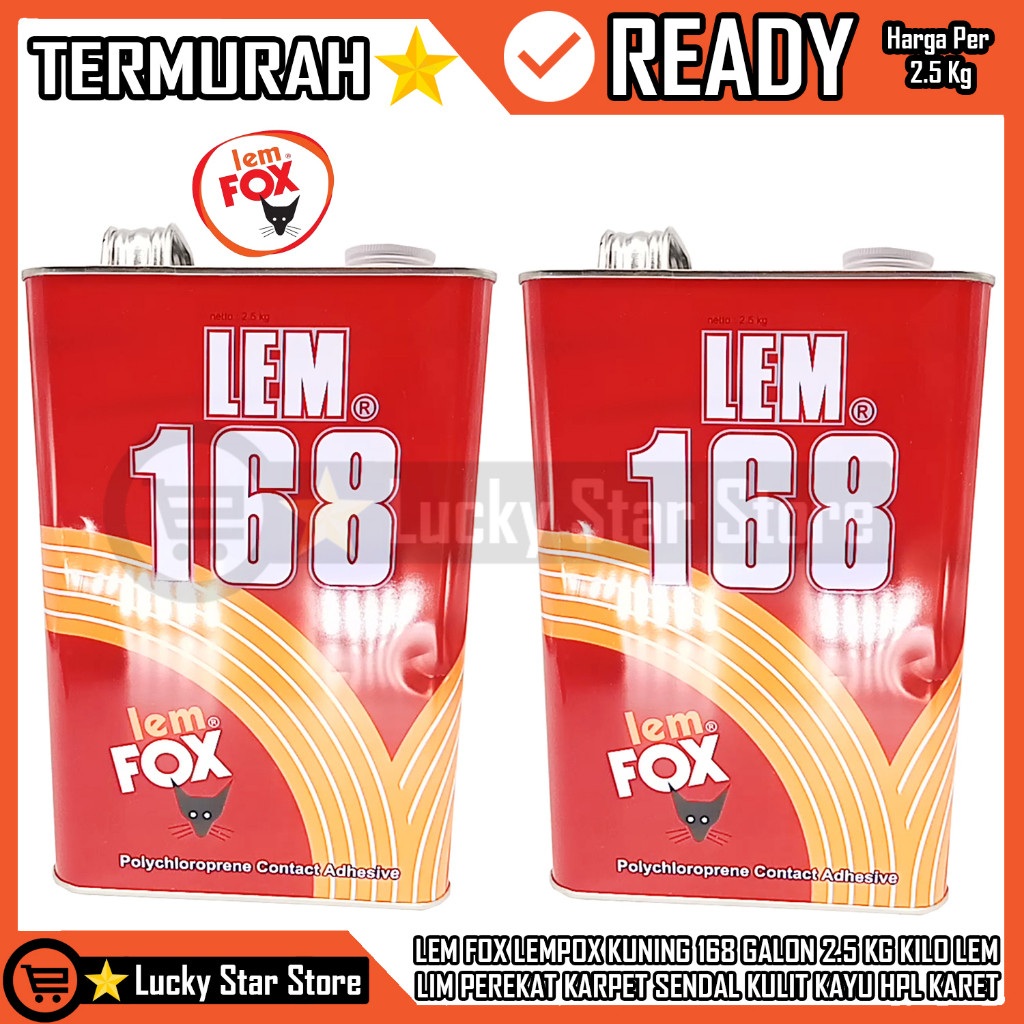 

Fox Lem 2.5 Kilogram Kuning 168 Lim Cepat Kering Elim Tape Tap Karpet Sendal Elem Galon Sepatu Kulit 2500 Gram Kayu Karet Jok Mobil Tempelan Kertas Hpl Karet Kaleng Lempox ANN Lemfox Aibon Aybon Serbaguna