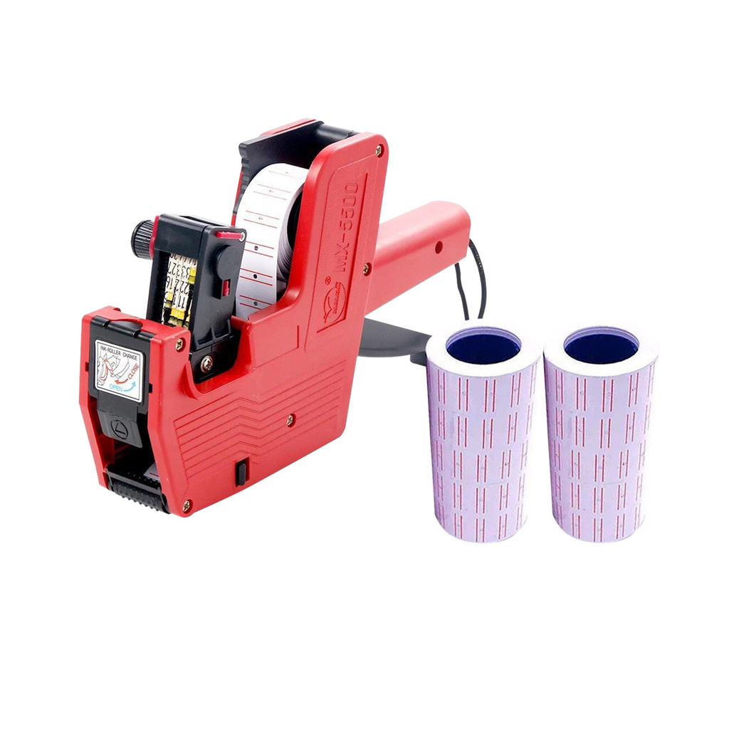 

8 Digits Price Tag Machine Handheld Price Labeller Label Date Maker Pricing with 10pcs Price Labels Paper for Office Retail Shop